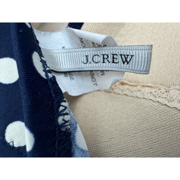J.Crew Womens Strapless Bikini Top Swimwear Size 3B Navy Cream Polka Dot Padded - Picture 2 of 9